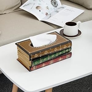 Antique Book Tissue Box