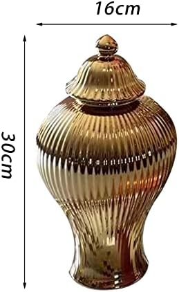 Decor Ceramic Flower Vases Temple Jar Storage Box Ginger Jar Decorative Flower Jar for Centerpiece Bedroom Living Room Kitchen Housewarming Gifts, S