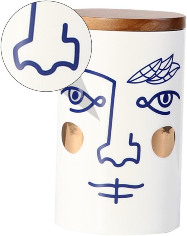 Decor 2 pcs grain storage box airtight ceramic canister Home Storage Decor accessories decorate Noose the face ceramic coffee can containers for storage tea storage tank Storage Box