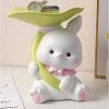 Decor Entryway Bowl for Keys Modern, Creative Resin Rabbit Figurine Key Storage Tray, Birthday Holiday Housewarming Gift,White