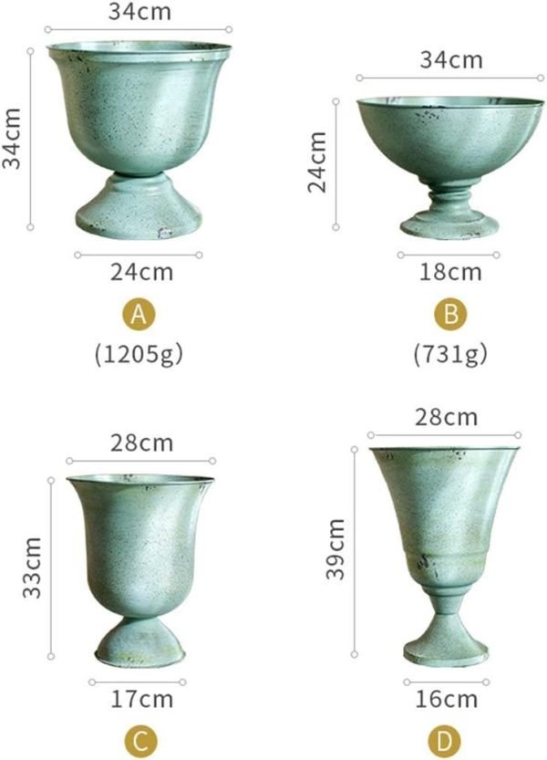 Decor Artificial Flower Decoration Flower Vase Large Iron Goblet Vase Storage Basket for Creative Decoration Vintage Flower Pot Balcony Unique Garden Sculpture