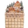 Decor Wooden Christmas Advent Calendar, Countdown to Christmas, LED Holiday Decoration, Battery Operated, Reindeer Village