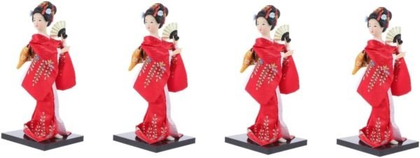 51Rp8hqBInL._AC_SL1224 Decor 4 Pcs Doll Ornaments Girl Handicrafts Statuette Traditional Japanese Doll Porcelain Dolls Car Dashboard Doll Japanese Art Craft Collectible Dolls Home Textile Miss Display Kimono
