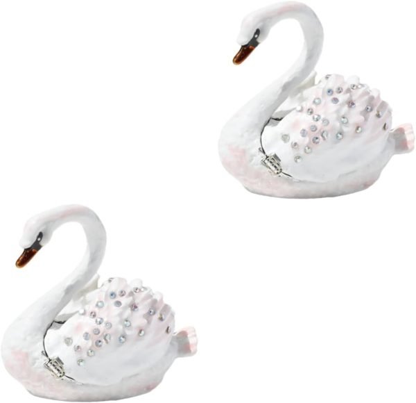Decor 5pcs Jewelry Box Jewelry Organizer for Jewelry Case Jewelry Organizer Small Swan Shaped Trinket Boxes Desktop Swan Decor Swan Shaped Jewelry Holder Swan Shaped Ring Holder