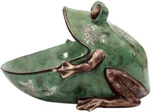Decor Big Mouth Frog Storage Box, Porch Storage Decoration, Statue Sculpture, Key Candy Container, Home Table Decoration, Animals Statue, Green Frog