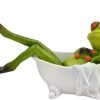 Decor Frog Figurines Decor Funny Cute Craft Resin Frog Sculpture Statue for Home Office Desk Tabletop Bathroom Decoration, Ornament Gift (Fishing Frog)