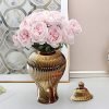 Decor Ceramic Flower Vases Temple Jar Storage Box Ginger Jar Decorative Flower Jar for Centerpiece Bedroom Living Room Kitchen Housewarming Gifts, S