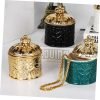 Decor 4pcs Jewelry Box Pressed Flower Necklace Embossment Jar Vanity Decor Retro Decor Practical Jar Candle Stands Decorative Tea Canister Coffee Jar Ceramics Storage Tank Multifunction