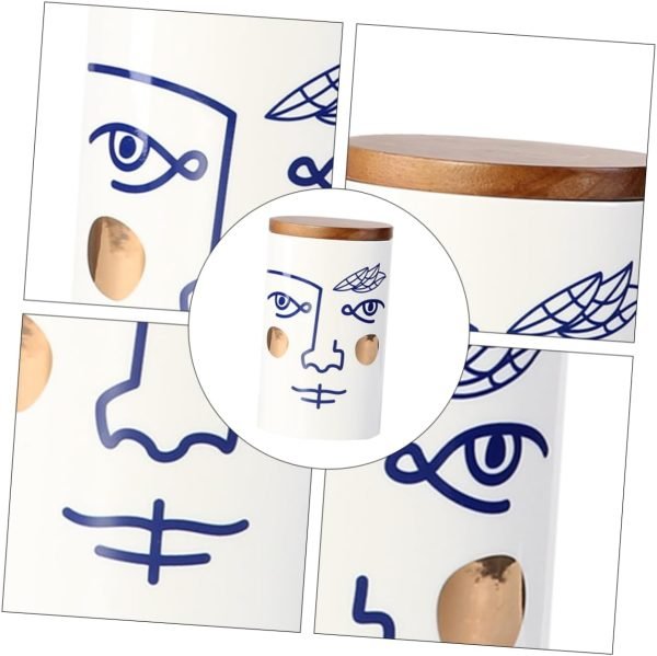 Decor 2 pcs grain storage box airtight ceramic canister Home Storage Decor accessories decorate Noose the face ceramic coffee can containers for storage tea storage tank Storage Box