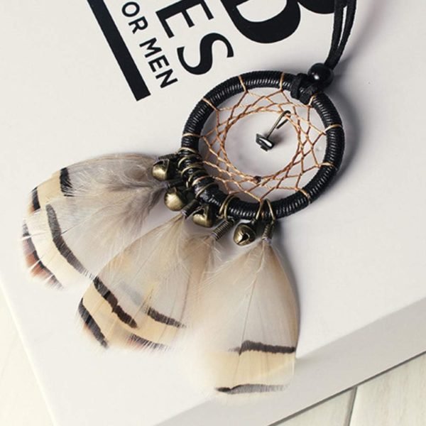 Decor American Dream Catcher, Ethnic Feather Bell Tassel Dream Catcher, Handmade Craft Home Wall Hanging Decor, Native American Car Decor