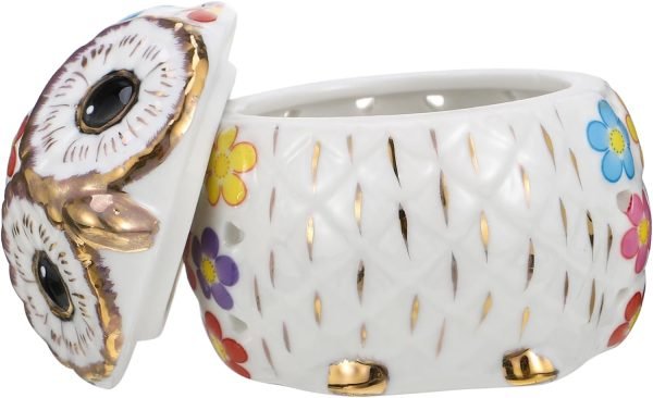 619w6hsTLpL._AC_SL1500 Decor Owl Jewelry Box Meditation Aromatherapy Organizer Owl Shape Jar with Lid Aromatherapy Decoration Owl Shape Aroma Jar Ceramic Owl Jar Desktop Decor Ceramic Storage Jar