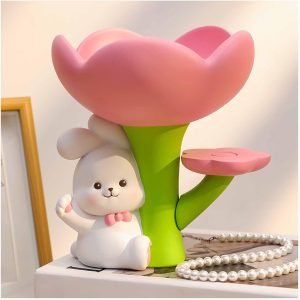 Decor Key Bowls for Entry Table, Creative Rabbit Desktop Storage Tray, Resin Figurine Home Decor Ornament,White