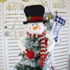 Decor Christmas Tree Topper Snowman Top Hugger for Xmas Tree Holiday Decorations Winter Wonderland Decoration New Year Decorations Ornament with Hat Shawl and Poseable Arms