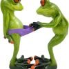Decor Frog Figurines Decor Funny Cute Craft Resin Frog Sculpture Statue for Home Office Desk Tabletop Bathroom Decoration, Ornament Gift (Fishing Frog)