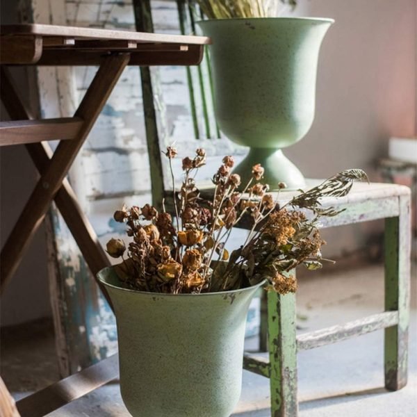 Decor Artificial Flower Decoration Flower Vase Large Iron Goblet Vase Storage Basket for Creative Decoration Vintage Flower Pot Balcony Unique Garden Sculpture