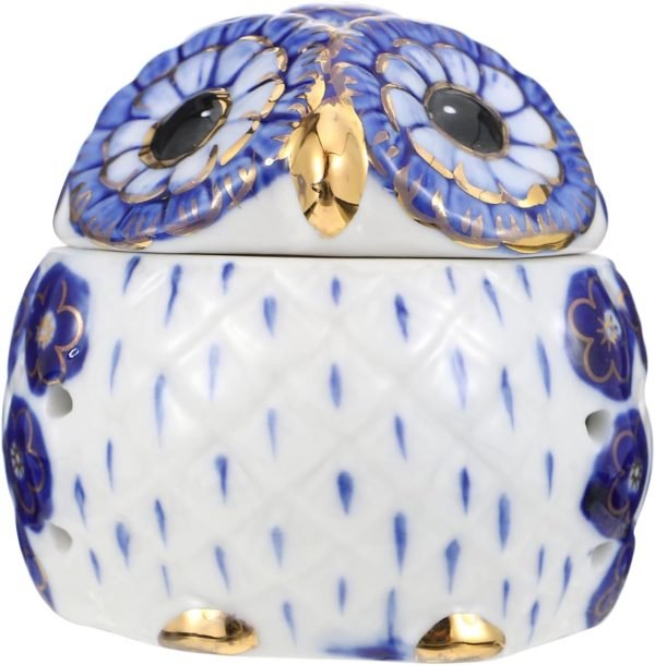 61Cys0_n5WL._AC_SL1500 Decor Owl Jewelry Box Meditation Aromatherapy Organizer Owl Shape Jar with Lid Aromatherapy Decoration Owl Shape Aroma Jar Ceramic Owl Jar Desktop Decor Ceramic Storage Jar