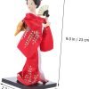 61DkguFdcQL._AC_SL1500 Decor 4 Pcs Doll Ornaments Girl Handicrafts Statuette Traditional Japanese Doll Porcelain Dolls Car Dashboard Doll Japanese Art Craft Collectible Dolls Home Textile Miss Display Kimono