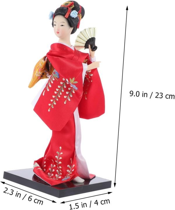 61DkguFdcQL._AC_SL1500 Decor 4 Pcs Doll Ornaments Girl Handicrafts Statuette Traditional Japanese Doll Porcelain Dolls Car Dashboard Doll Japanese Art Craft Collectible Dolls Home Textile Miss Display Kimono