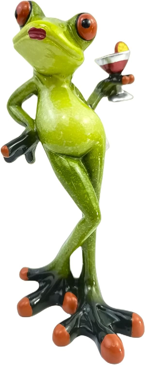 Decor Frog Figurines Decor Funny Cute Craft Resin Frog Sculpture Statue for Home Office Desk Tabletop Bathroom Decoration, Ornament Gift (Fishing Frog)