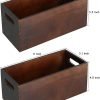 Decor Wood Open Storage Boxes Mail Organizer Bins Letter Holder Box Rustic Wooden Boxes for Storage Nesting Storage Box Set 2