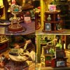 Decor DIY Miniature Dollhouse Kit Magic Castle,Tiny House to Build Live in,Mini Handmade Unzip 3D Wooden Puzzle Furnishing Decor Model(ES012-Holo Magic City)