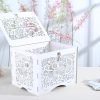 Decor Wedding Money Box Holder with Sign, Large Rustic Wood Wooden Envelop Gift Card Boxes with Lock Slot for Reception Anniversary Party Parties White
