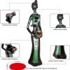 Decor 3 Pack African Women Sculpture,7.5" Women Figurines Exotic Tribal Lady Figurine Black Women Statue Home Office Decor Vintage Collectible Art Crafts Desktop Ornaments Decorations Gift (Green)