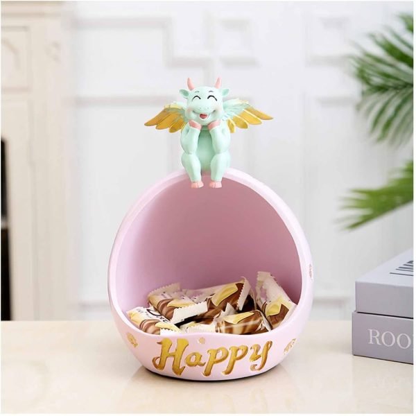 61UOERv0K3L._AC_SL1500 Decor Decorative Bowl for Keys Entryway, Home Living Room Candy Bowl, Creative Cow Resin Figurine, Storage Box,White