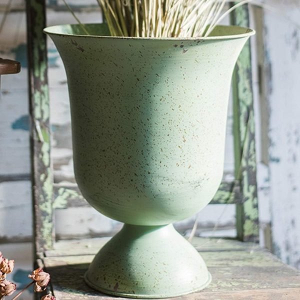 Decor Artificial Flower Decoration Flower Vase Large Iron Goblet Vase Storage Basket for Creative Decoration Vintage Flower Pot Balcony Unique Garden Sculpture