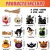 61Z0HCYlZNL._AC Decor Halloween Ornaments for Tree Decorations - Scary Pumpkin Skull Ghost Halloween Hanging Ornaments Paper Card, Halloween Tree Ornaments with Ropes for Trick or Treat Party Decor - Pack of 12