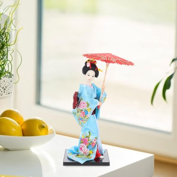 61_Qef8WQfL._AC_SL1500 Decor Japanese Geisha Kimono Doll Collectible Figurines Traditional Craft Desktop Ornaments for Home Restaurant Table Decors