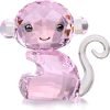 Decor Crystal Cheerful Monkey Cute Animals Lovely Craft Decorations for Home Ornaments Christmas Collectible Birthday Gifts Figurines (White)