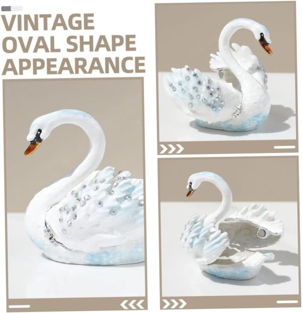 Decor 5pcs Jewelry Box Jewelry Organizer for Jewelry Case Jewelry Organizer Small Swan Shaped Trinket Boxes Desktop Swan Decor Swan Shaped Jewelry Holder Swan Shaped Ring Holder