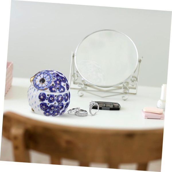 61eS2Lhin2L._AC_SL1500 Decor Owl Jewelry Box Meditation Aromatherapy Organizer Owl Shape Jar with Lid Aromatherapy Decoration Owl Shape Aroma Jar Ceramic Owl Jar Desktop Decor Ceramic Storage Jar
