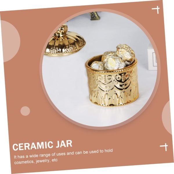 Decor 4pcs Jewelry Box Pressed Flower Necklace Embossment Jar Vanity Decor Retro Decor Practical Jar Candle Stands Decorative Tea Canister Coffee Jar Ceramics Storage Tank Multifunction