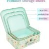 Decor Paperboard Suitcases (Set of 3) Decorative Storage Boxes Storage Gift Boxes With Lids for Photo Storage Home Decoration, Wedding, Birthday, Anniversary and New Year Gift Decoration (Blossom and Dots)