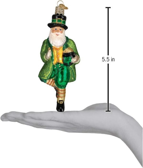 Decor Old World Christmas Irish Santa Glass Blown Ornament for Christmas Tree