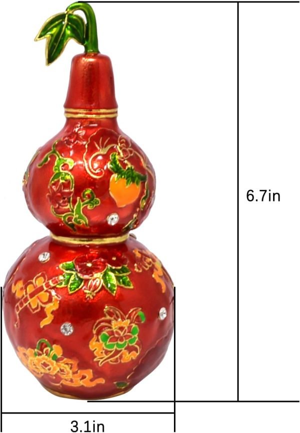 Decor Feng Shui Red Abundance Wu Lou Statue Harmony &Balance Peace Home Office Alloy Decoration Gourd New Year Birthday Gift