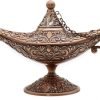 Decor Classic Vintage Aladdin Magic Genie Costume Lamp Home Table Decoration & Gift, Golden Blue