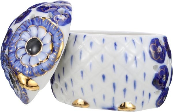 61le3ypiauL._AC_SL1500 Decor Owl Jewelry Box Ceramic Owl Jar with Lid Owl Shape Aroma Jar Desktop Decor Ceramic Desktop Ornament Meditation Aromatherapy Organizer Ceramic Storage Jar Aromatherapy Decoration