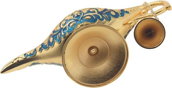 Decor Classic Vintage Aladdin Magic Genie Costume Lamp Home Table Decoration & Gift, Golden Blue