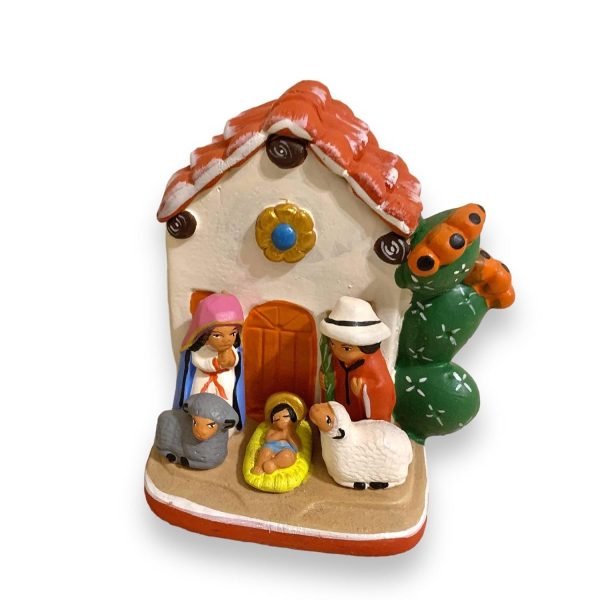 Decor Ethnic Nativity Scene 1 piece 3.5x4.5", Christmas decor ornaments handmade in Peru