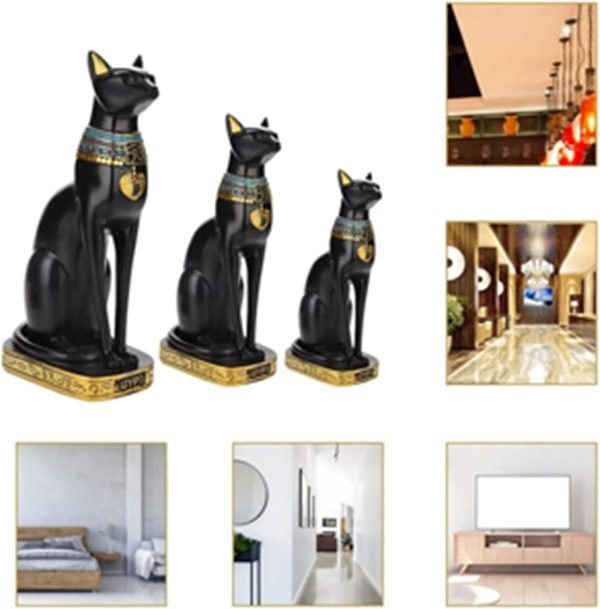 Decor Egyptian Cat Statue, Egyptian Bastet Collectible Figurine Cat Goddess Statue, Animal Statue Ornament, Household Room Ornament Crafts Gifts Great Decoration for Home or