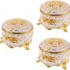 Decor 3pcs Enamel Jewelry Box Jewelry Organizer Earring Organizer Holder Vintage Jewelry Holder Desktop Ornament Necklace Holder Candy Holder Decorative Box Alloy Antique Travel