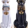 Decor 2Pcs/Pack Ancient Egypt Kitty Egyptian Bastet Cat Resin Crafts Statue Ornaments Cute Novelty Cat Resin Home Office Bar Decoration Collectible Bastet Sculpture