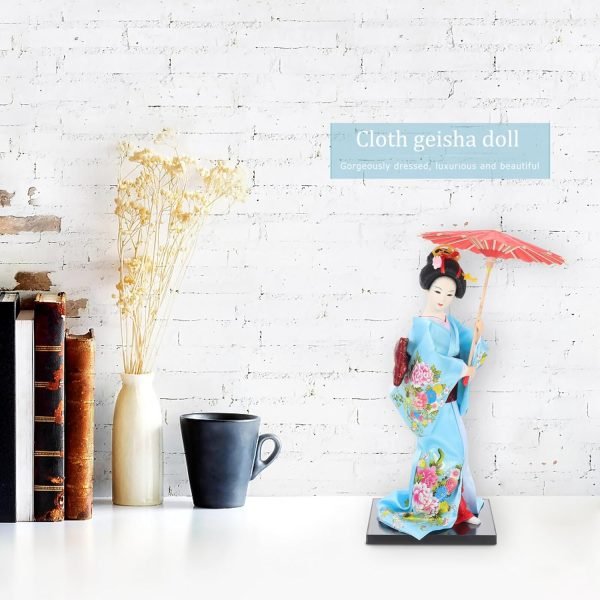 71-YAEYSo9L._AC_SL1500 Decor Japanese Geisha Kimono Doll Collectible Figurines Traditional Craft Desktop Ornaments for Home Restaurant Table Decors