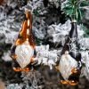 Decor Set of 2 Hand Blown Glass Halloween Gnomes Ornaments for Christmas Tree Decorations, Hanging Glass Halloween Gnome Christmas Ornaments