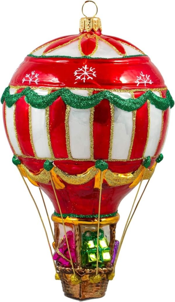 Decor Christmas  Collection Holiday Balloon Blown Glass Christmas Tree Ornament (Balloon with Gifts)