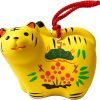 Decor Cute Yellow Tiger of  Japanese Zodiac Pottery Room Ornament. for Happy New Year! Bell Design