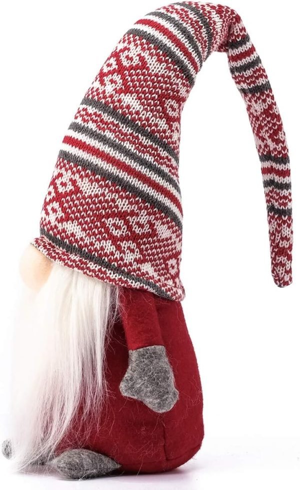 Decor Holiday Gnome Handmade Swedish Tomte, Christmas Elf Decoration Ornaments Thanks Giving Day Gifts Swedish Gnomes tomte (Red Stripe - 19 Inches)